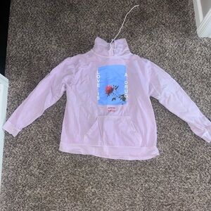 L purple zumiez love is a drug hoodie